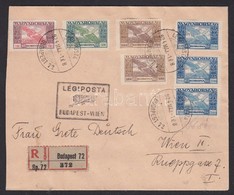 1924 (13. Díjszabás) Légi Ajánlott Levél Bécsbe Ikarusz Bélyegekkel Bérmentesítve / Registered Airmail Cover To Vienna - Altri & Non Classificati