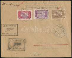 1925 Légi Levél Ikarusz 1000K, 5000K, 10000K Bérmentesítéssel / Mi 385, 387-388 On Airmail Cover 'BUDAPEST' - 'WIEN' - Z - Altri & Non Classificati