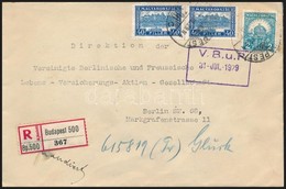 1929 Ajánlott Levél Pengő-fillér Bérmentesítéssel Berlinbe - Altri & Non Classificati