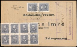 1933 Kézbesítési Vevény Arcképek 10 X 1f Bérmentesítéssel 'SZENTPETERÚR' - Zalaegerszeg - Altri & Non Classificati