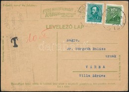 1933 Levelezőlap Arcképek 6f + 10f Bérmentesítéssel Bulgáriába Küldve 10 Cent Portóval - Altri & Non Classificati