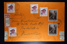 Deutsche Reich: Einschreiben Cover Karlsruhe  -> Winterthür 1939  Mi Nr 693 +701 Censor Strip Zugstempels - Lettres & Documents