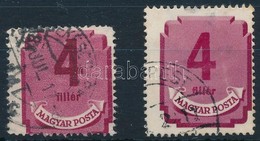 O 1950 2 Db Forint-fillér Portó 4f Erős Elfogazással - Altri & Non Classificati