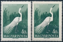 ** 1959 Madarak 40f Fehér Lábú Kócsag + Támpéldány - Altri & Non Classificati