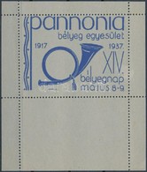 (*) 1937/2ch Pannóniai Bélyegegyesület Emlékív (10.000) - Altri & Non Classificati