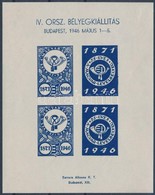 ** 1946/1ab IV. Országos Bélyegkiállítás Emlékkisív (I.) (4.500) - Altri & Non Classificati
