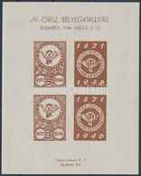 ** 1946/1bb IV. Országos Bélyegkiállítás Emlékkisív (4.500) - Altri & Non Classificati