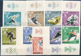 ** 1967 Téli Olimpiai Játékok Vágott Sor ívszéli és ívsarki értékekkel, ívszéli ötkarikás Nyomat Mi 39-47 - Altri & Non Classificati