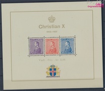 Island Block1 (kompl.Ausg.) Postfrisch 1937 König Christian X. (8437710 - Unused Stamps