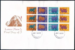 1997 Kínai újév 2 Klf Kisív Mi 2520-2527 + Blokk Mi 323 3 FDC-n - Altri & Non Classificati