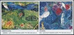 ** 1986 Chagall Festmény 2 Db Blokk Mi 174 + Mi 178 - Altri & Non Classificati