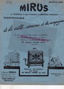 55 - TREVERAY-USINES LA COURNEUVE-FONDERIES FONDERIE AUBERVILLIERS- PUBLICITE MIRUS-RADIATEUR A GAZ- 1934 - Reclame