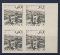 ** 1972 Mi 1481 II X ívszéli Vágott Négyestömb Tanúsítvánnyal: Velickovic / Imperforated Margin Block Of 4, With Certifi - Altri & Non Classificati