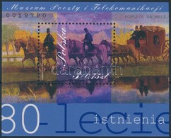 ** 2001 80 éves A Postai és Távközlési Múzeum Blokk Mi 147 - Altri & Non Classificati