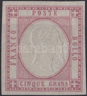 (*) 1861 II. Viktor Emánuel Mi 5b Hamis Középrésszel / Forgery For Comparison - Altri & Non Classificati