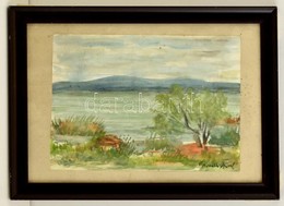 Bernáth Jelzéssel: Vízpart. Akvarell, Papír, üvegezett Keretben, 24×33 Cm - Altri & Non Classificati