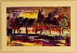 Bolgár József (1928-1986): Táj. Olaj, Farost, Jelzett, Keretben, 35×56 Cm - Altri & Non Classificati