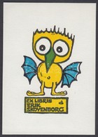 Zbigniew Dolatowski (1927-2001): Ex Libris Erik Skoveborg. Linómetszet. Színes. / Lino Cut Bookplate 10x7 Cm - Altri & Non Classificati