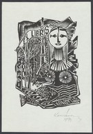 Kovács Csilla(?-?) : Ex Libris, Linó, Papír, Jelzett, 10x7cm - Altri & Non Classificati