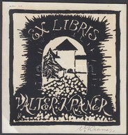 Valter Kraner (1907-1997): Ex Libris. / Bookplate. Lino-cut, Signed 11x10 Cm. - Altri & Non Classificati