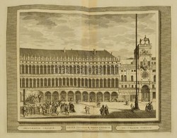 Cca 1715-1750 Domenico Lovisa (1690 K.-1750 K.): Velence: Procuratie Vecchie Rézmetszet, Papír, A Szerző Il Gran Teatro  - Stampe & Incisioni