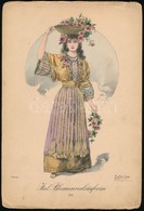 Cca 1860 Olasz Virágárus Lány Litográfia /  Italian Flower Seller Girl , Lithography 19x28 Cm - Stampe & Incisioni