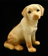 Labrador Mázas Kerámia Figura, Kézzel Festett, Jelzett, Hibátlan, M: 16 Cm - Altri & Non Classificati