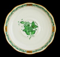 Herendi Apponyi Mintás Porcelán Csészealj, Kézzel Festett, Jelzett, Hibátlan, D: 14 Cm - Altri & Non Classificati