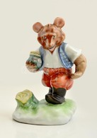 Herendi Mézet Cipelő Maci, Kézzel Festett, Jelzett, Hibátlan, M:14 Cm/ Handpainted Herend Porcelain Bear - Altri & Non Classificati