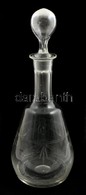 Szakított üveg Kiöntő, Dugóval, Hámozott Mintával, Dugón Enyhe Repedéssel, M: 33,5 Cm - Vetro & Cristallo