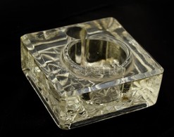 Üveg Tintatartó, Kis Csorbákkal, 7,5×7,5×4 Cm - Vetro & Cristallo