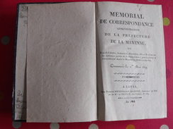 Recueil Des Actes Administratifs De La Préfecture De La Mayenne. Laval. 1820. Boutevillain Grandpré - 1801-1900