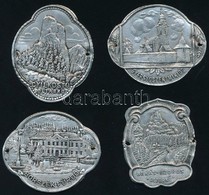 Cca 1930 4 Db Turista Botjelvény, Alumínium, 4x3 Cm - Altri & Non Classificati