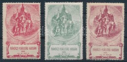 1903 Rákóczi Kiállítás Kassán 3 Klf Színű Levélzáró - Non Classificati