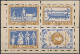 1925 Jókai Kiállítás Nemzeti Múzeum Levélzáró Kisív Kék-okker - Non Classificati