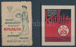 1906-1910 Szegedi Képzőművészeti Kiállítás + Papír, Tanszer és Iskolaszer Kiállítás 1-1 Db Levélzárók - Non Classificati