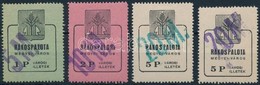 1946 Rákospalota Városi Illetékbélyeg 50M/1P, 10M/2P, 20M/5P, 20M/5P Ferde Felülnyomással (34.000) - Non Classificati