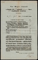 1853 Vas Megyei Hús árszabás, Vas Megyeki Cs. Kir. Főnök Titkárának Aláírásával, 39x25 Cm - Non Classificati