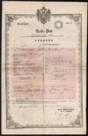 1854 Útlevél  6 Kr Szignettával  / Passport For Citizen - Non Classificati