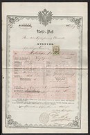 1855 Útlevél  6 Kr CM Okmánybélyeggel / Passport - Non Classificati