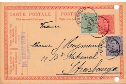 Entier Postal + Complement Durbuy Pour Strasbourg - Cartes Postales 1909-1934