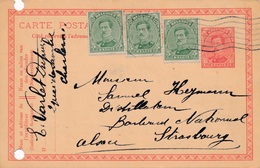 Entier Postal + Complement Charleroi Pour Strasbourg - Postcards 1909-1934