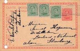 Entier Postal + Complement Charleroi Pour Strasbourg - Briefkaarten 1909-1934