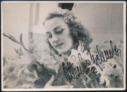 Ottrubay Melinda (később Galántai Esterházy Melinda Hercegné, 1920-2014) Balett-táncosnő Aláírása Az őt ábrázoló Fotón - Altri & Non Classificati