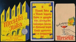 Mecseki Itóka Italcímke, 3 Db, Unicum Likőrgyár, 9x5 és 10x7 Cm Közti Méretben - Pubblicitari