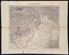 Cca 1920-1940 Északi Hadjárat Hadmozdulatának Térképe, Rajta A Két Hadfél Helyzetével, Későbbi Kiadás, A Hajtások Mentén - Altri & Non Classificati