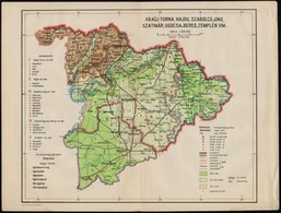 Cca 1930 Abaúj-Torna, Hajdú, Szabolcs és Ung, Szatmár, Ugocsa és Bereg, Zemplén Vármegye Térképe, Révai Offsetnyomása, 2 - Altri & Non Classificati