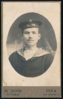 1915 S.M.S. Alpha Matrózának Fotója, H. Soor, Pola, Keményhátó Fotó, 10x6 Cm. - Altri & Non Classificati