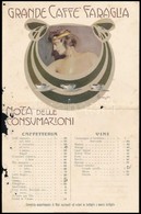 Cca 1900-1910 Grande Caffé Faraglia Roma Illusztrált Szecessziós Menűkártyája, Duilio Cambellotti (1876-1960) Olasz Művé - Non Classificati