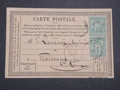 FRANCE - Carte Précurseur De St Blin Pour Soissons En 1877 , Affranchissement Sages -  L 10086 - Vorläufer